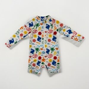 Old Navy Baby Rashguard Romper 18–24M Shark Palm Sun Swim One Piece Beach Pool